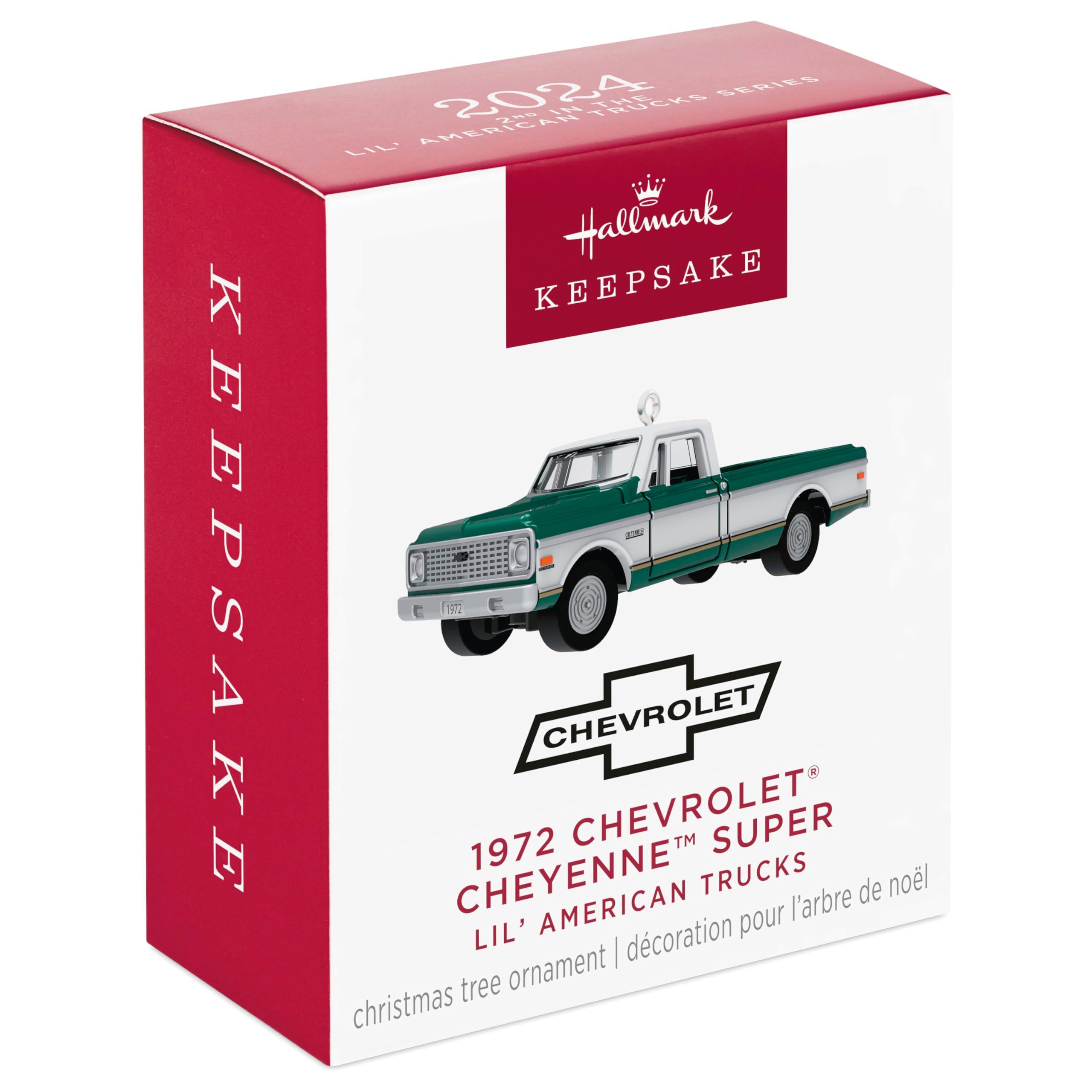 Hallmark Keepsake 0.67" Mini Christmas Ornament 2024, Lil' American Trucks 1972 Chevrolet Cheyenne Super 2024, Metal, Gifts for Car Collectors