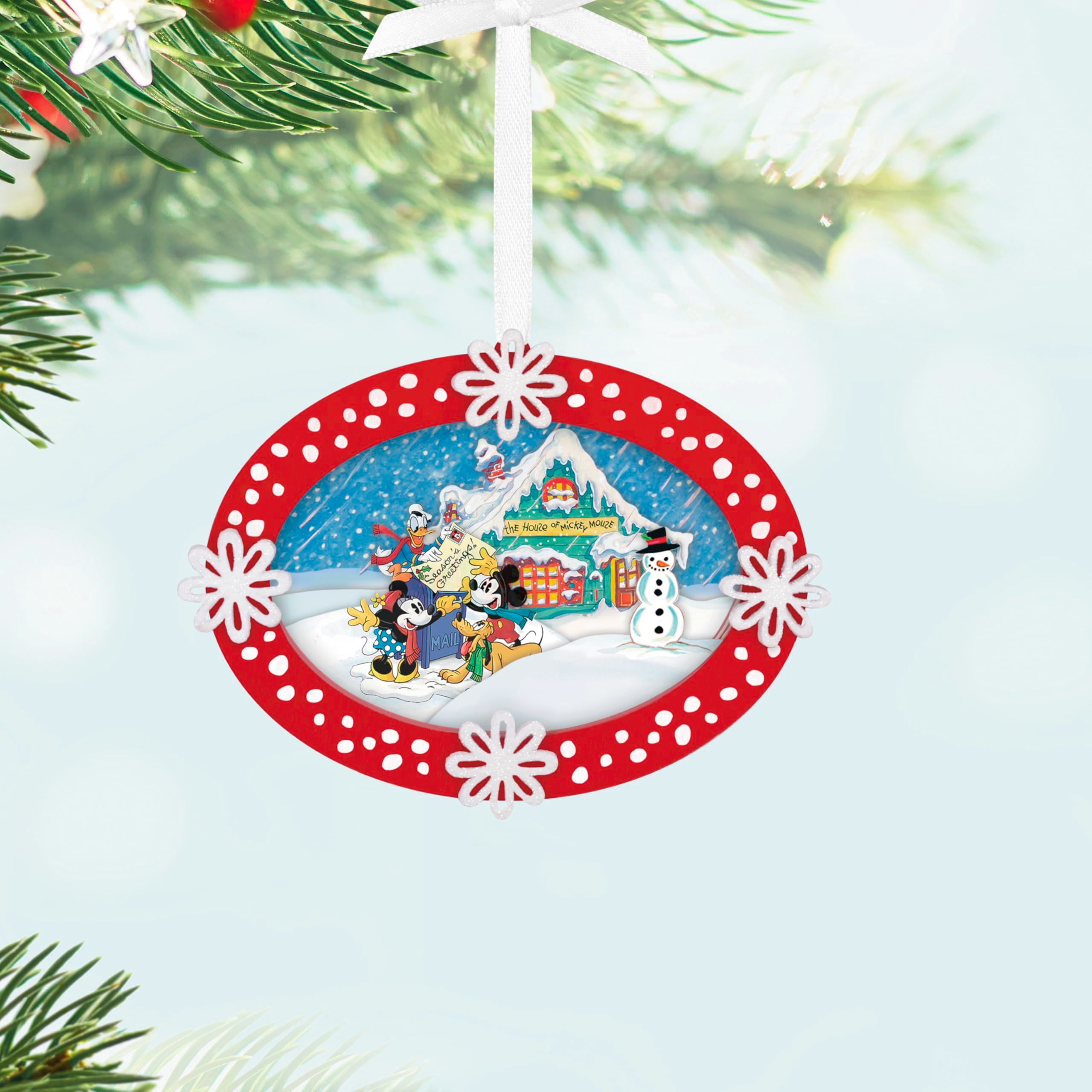 Sending Season's Greetings, Disney Mickey and Friends 2025 Hallmark Keepsake Christmas Ornament