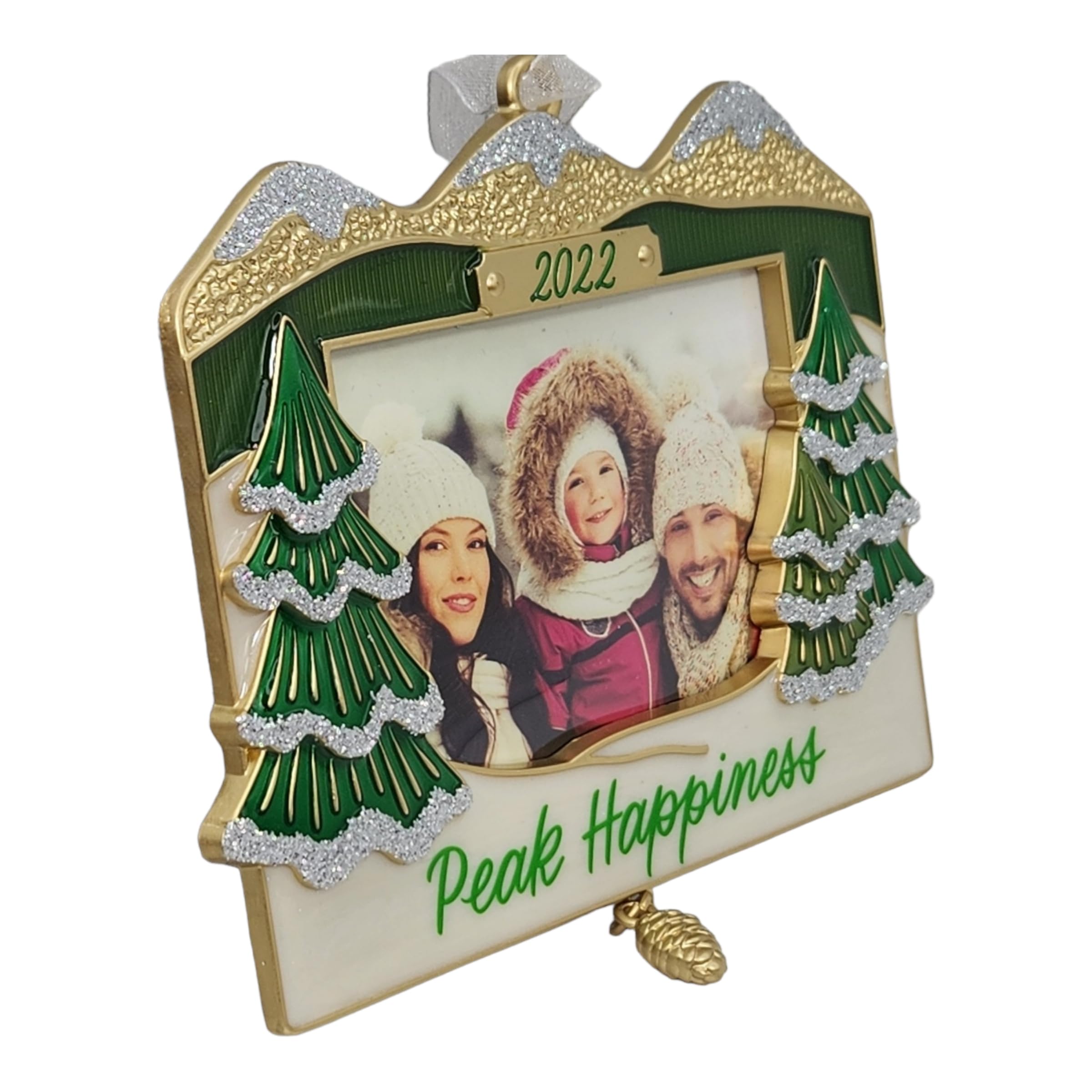 Hallmark Keepsake Christmas Ornament 2022, Peak Happiness Picture Frame, Metal