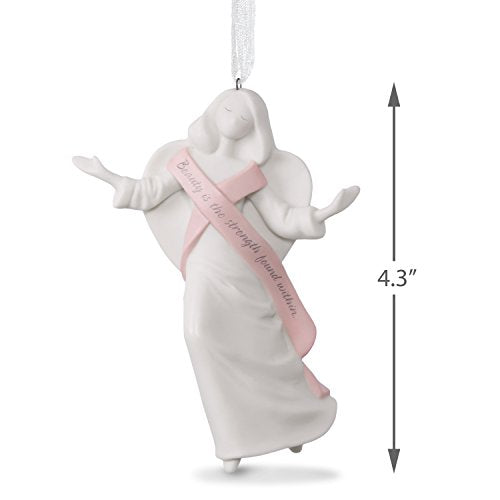 Hallmark Keepsake 2017 Strength Within Porcelain Angel Christmas Ornament Benefiting Susan G. Komen