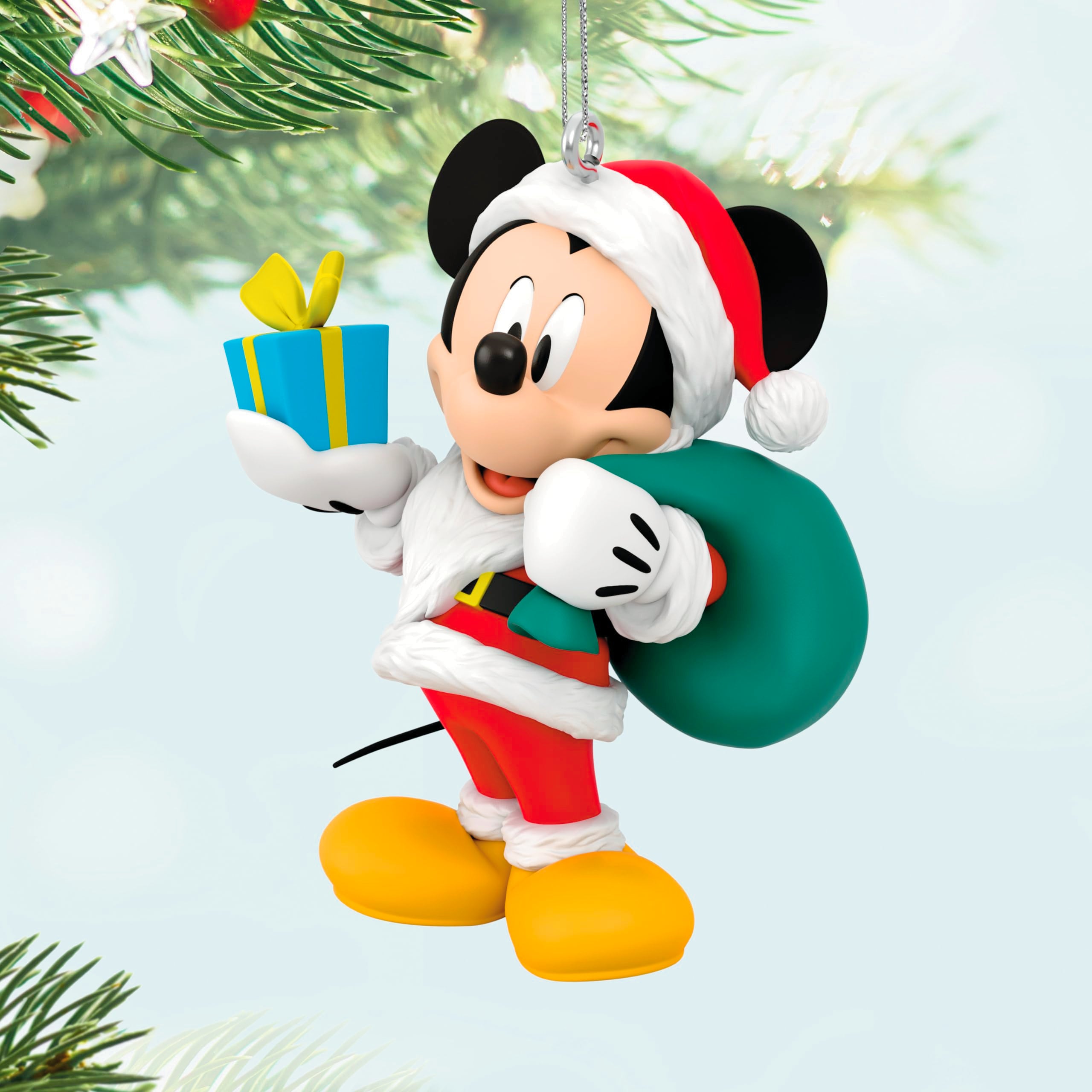 Hallmark Keepsake Christmas Ornament 2024, Disney All About Mickey! Santa Mickey, Gifts for Disney Fans