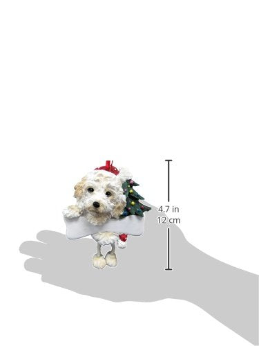 Cockapoo Ornament with Unique "Dangling Legs" Hand Painted and Easily Personalized Christmas Ornament