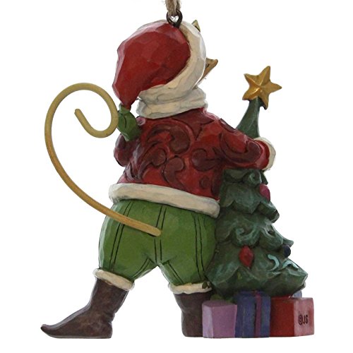 Jim Shore for Enesco Heartwood Creek Christmas Cat with Tree Ornament, 3.5-Inch