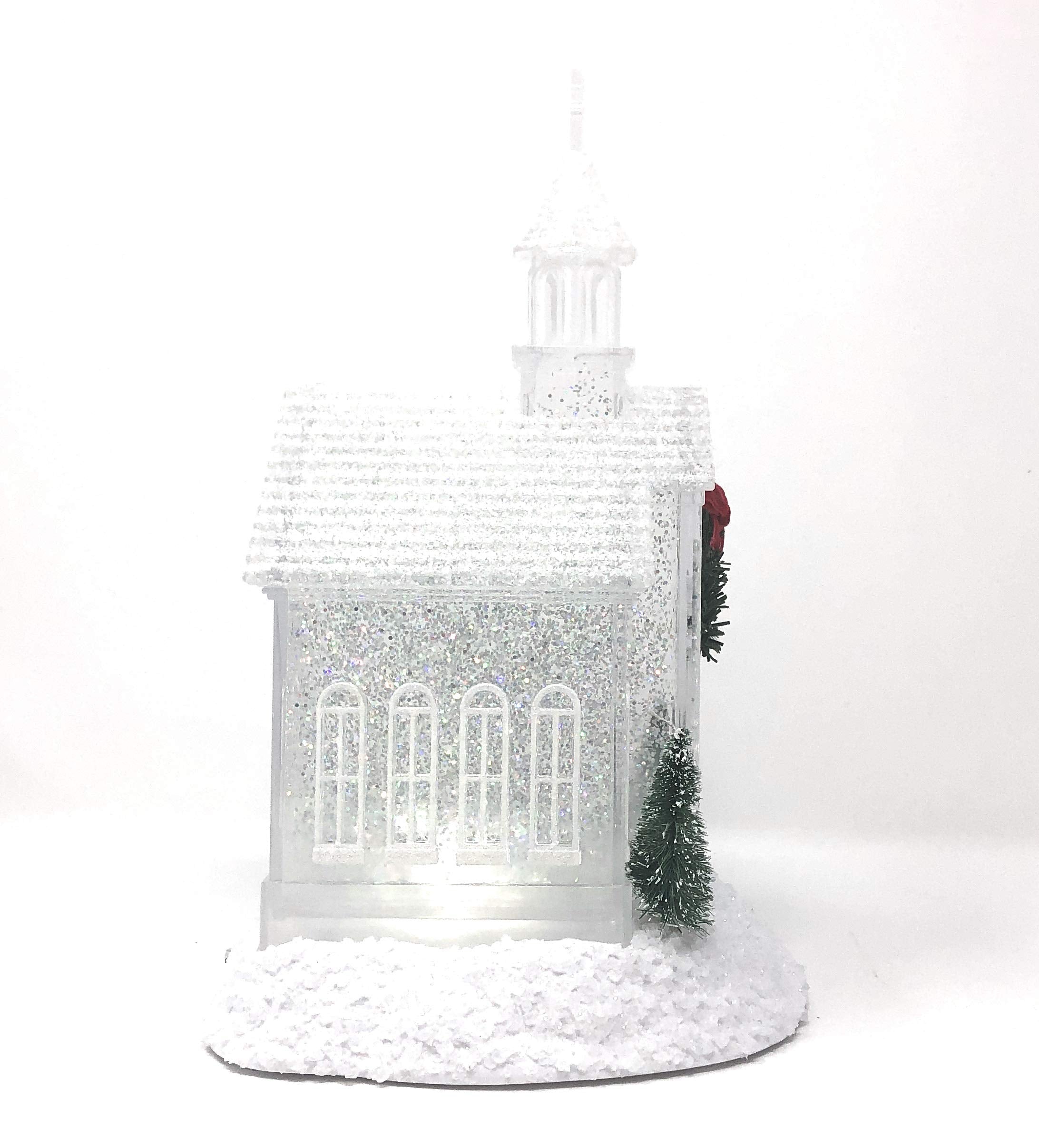 Light Up Church - Shimmery Glitter Water Lantern, Glitterdome 10 Inches