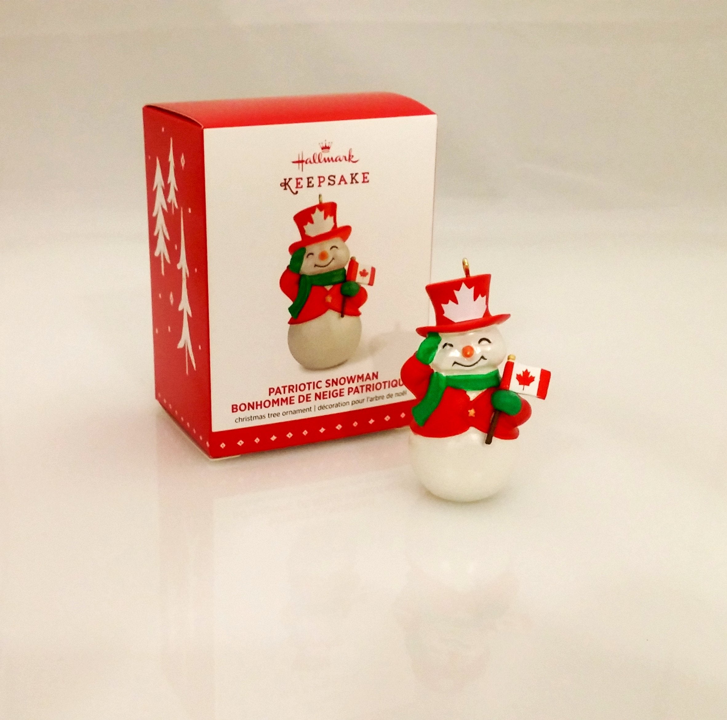Hallmark Ornament 2015 Patriotic Snowman - Special Canadian Version - #QCH1209