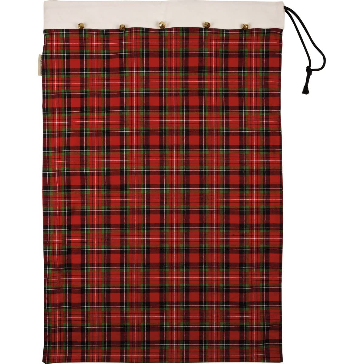 Primitives by Kathy "The Give Back Sack" Christmas Plaid Toy Donation Santa Bag