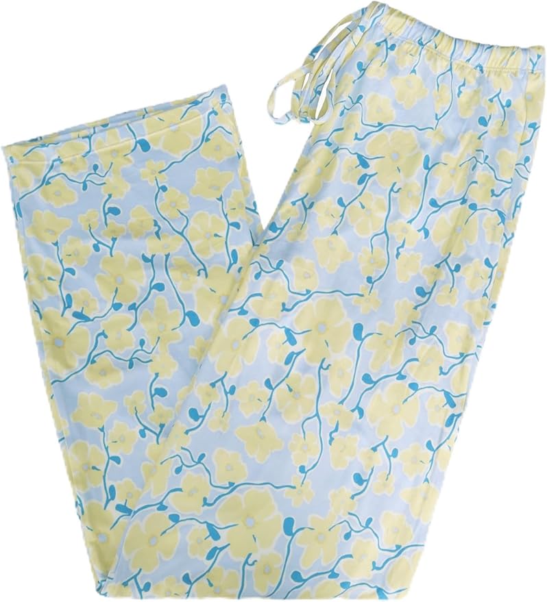 Lounge Pants Magnolia Lane - Yellow and Blue, Fashion by Mirabeau