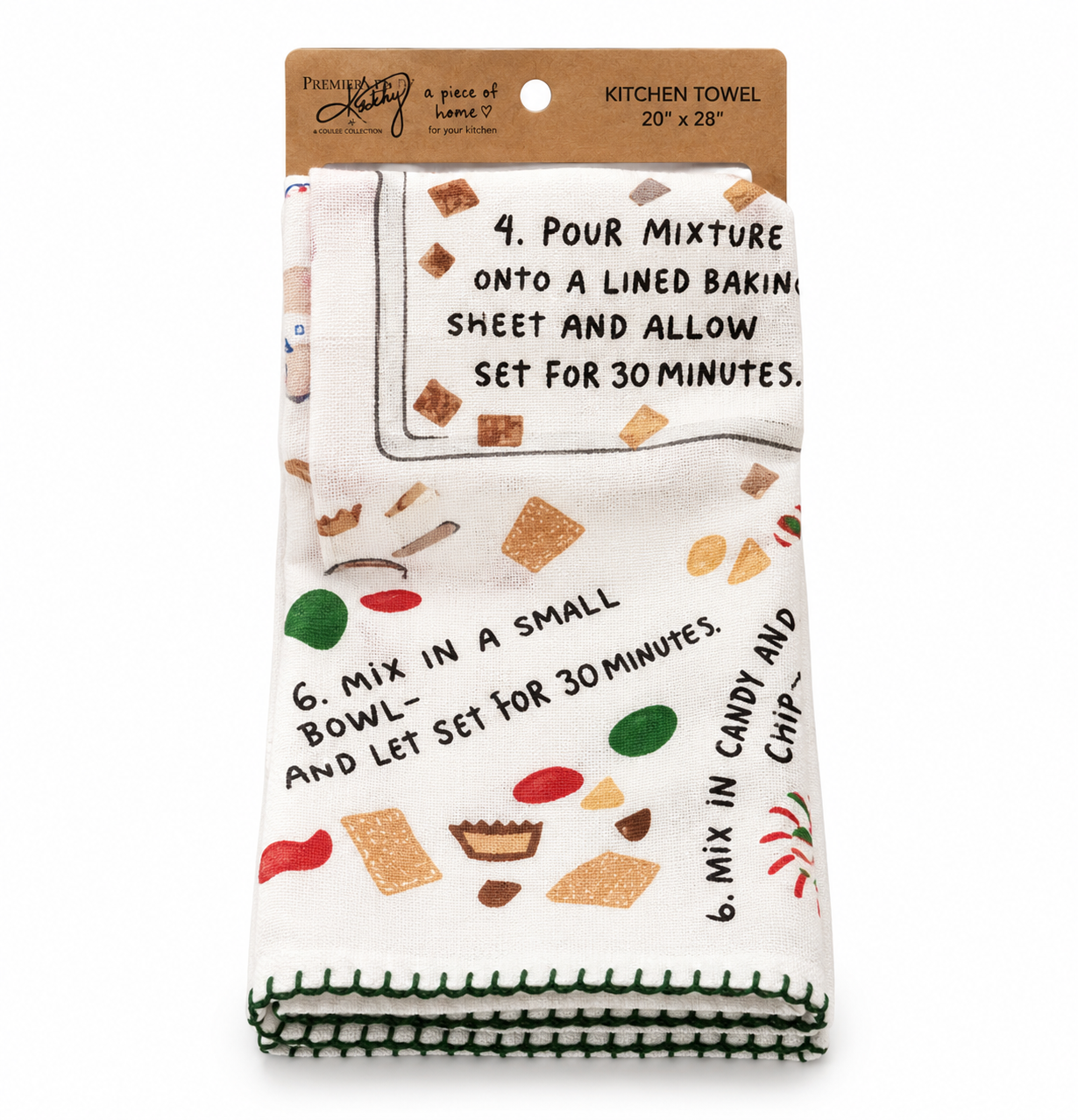 Primitives by Kathy Christmas Candy Bark Recipe Dish Kitchen Towel 20x28