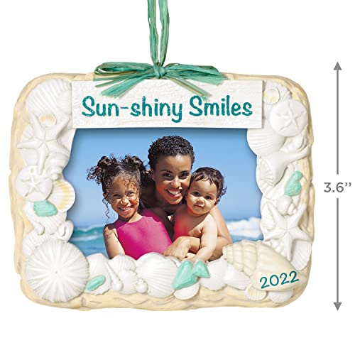 Hallmark Keepsake Christmas Ornament 2022, Sunshiny Smiles Beach Vacation Picture Frame