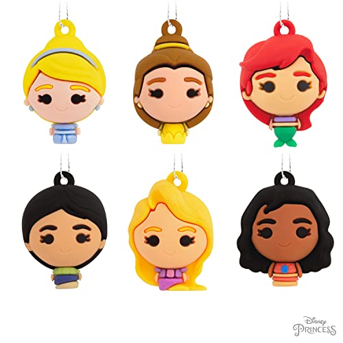 Hallmark Disney Princess Miniature Plastic Christmas Ornaments, Set of 6