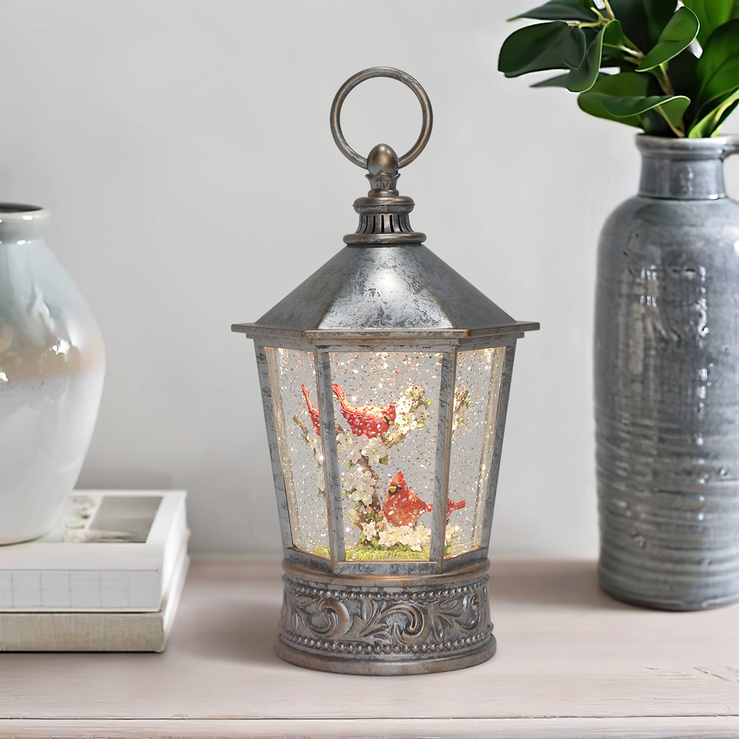 "Two Cardinals" 10.25” Indoor Décor and Bereavement Gift Lantern
