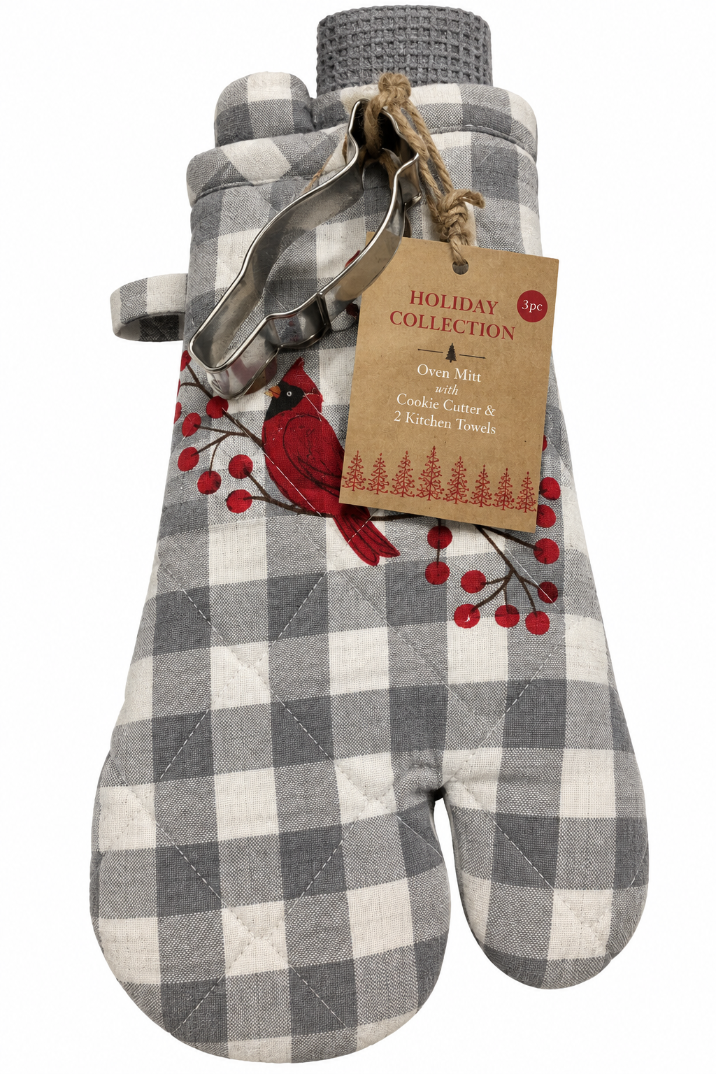 "Red Cardinal" Nidico Oven Mitt & Cookie Cutter Set 4 Pk