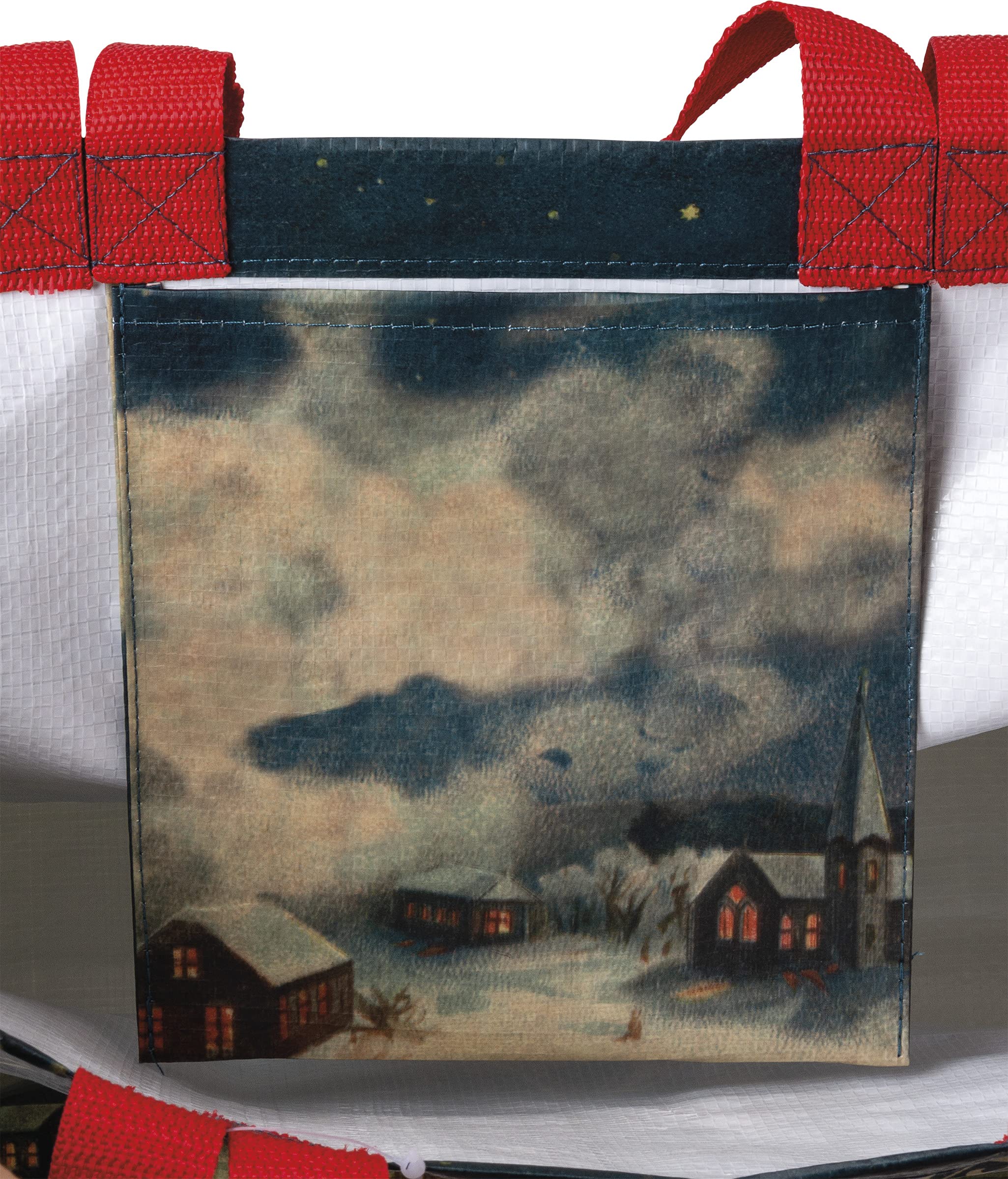 Santa and Reindeer Sleigh Merry Christmas To All & To All A Good Night Double Sided Market Tote Bag
