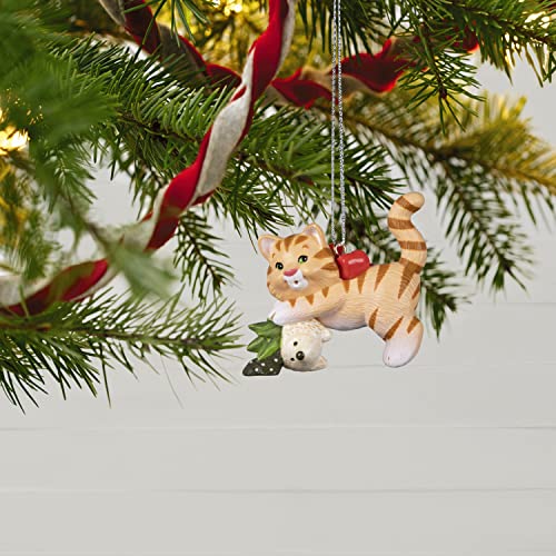 Hallmark Keepsake Christmas Ornament 2022, Mischievous Kittens Tabby, Mini Tree Ornament,Plastic