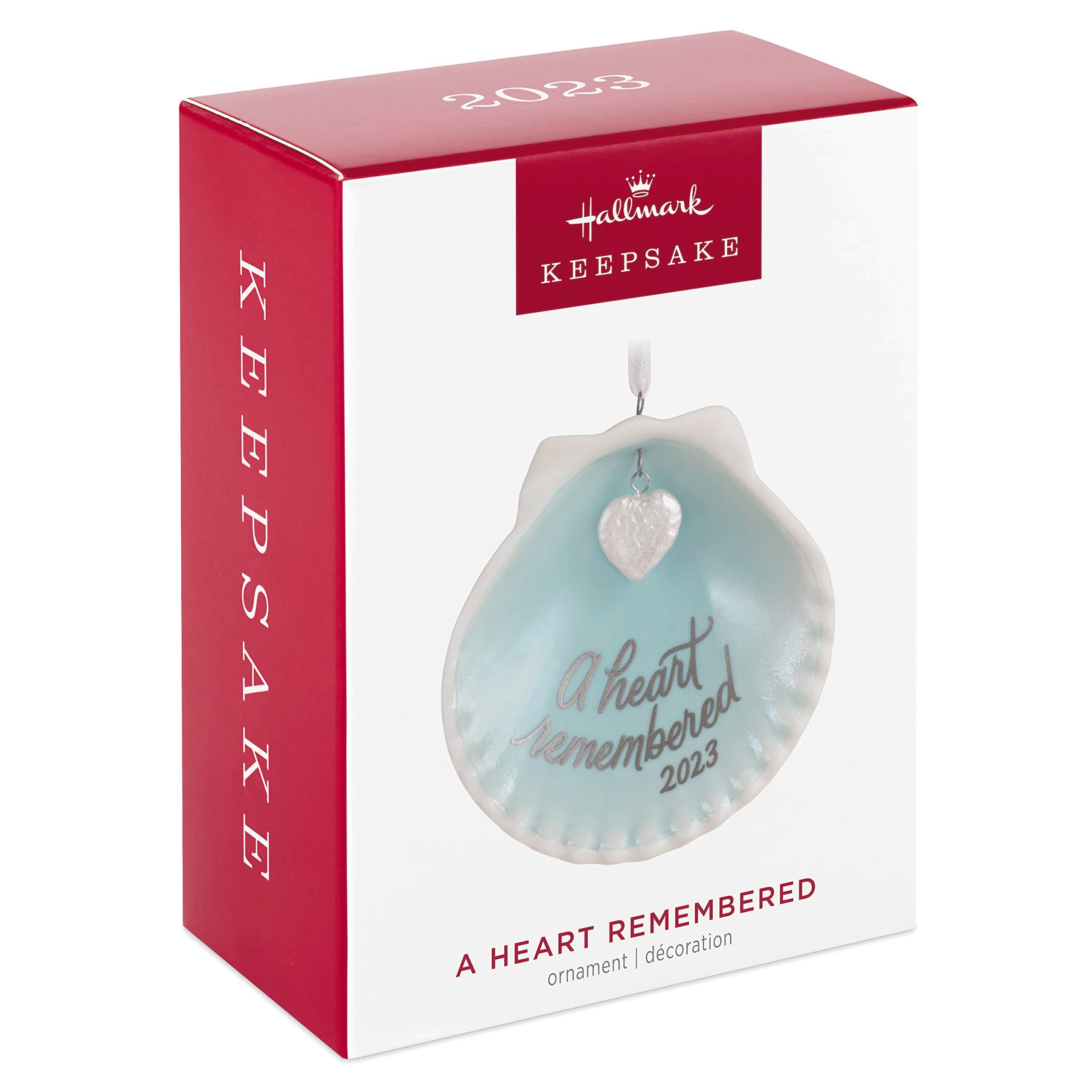 Hallmark Keepsake Christmas Ornament 2023, A Heart Remembered, Clam Shell Memorial Gift. .07 lbs.