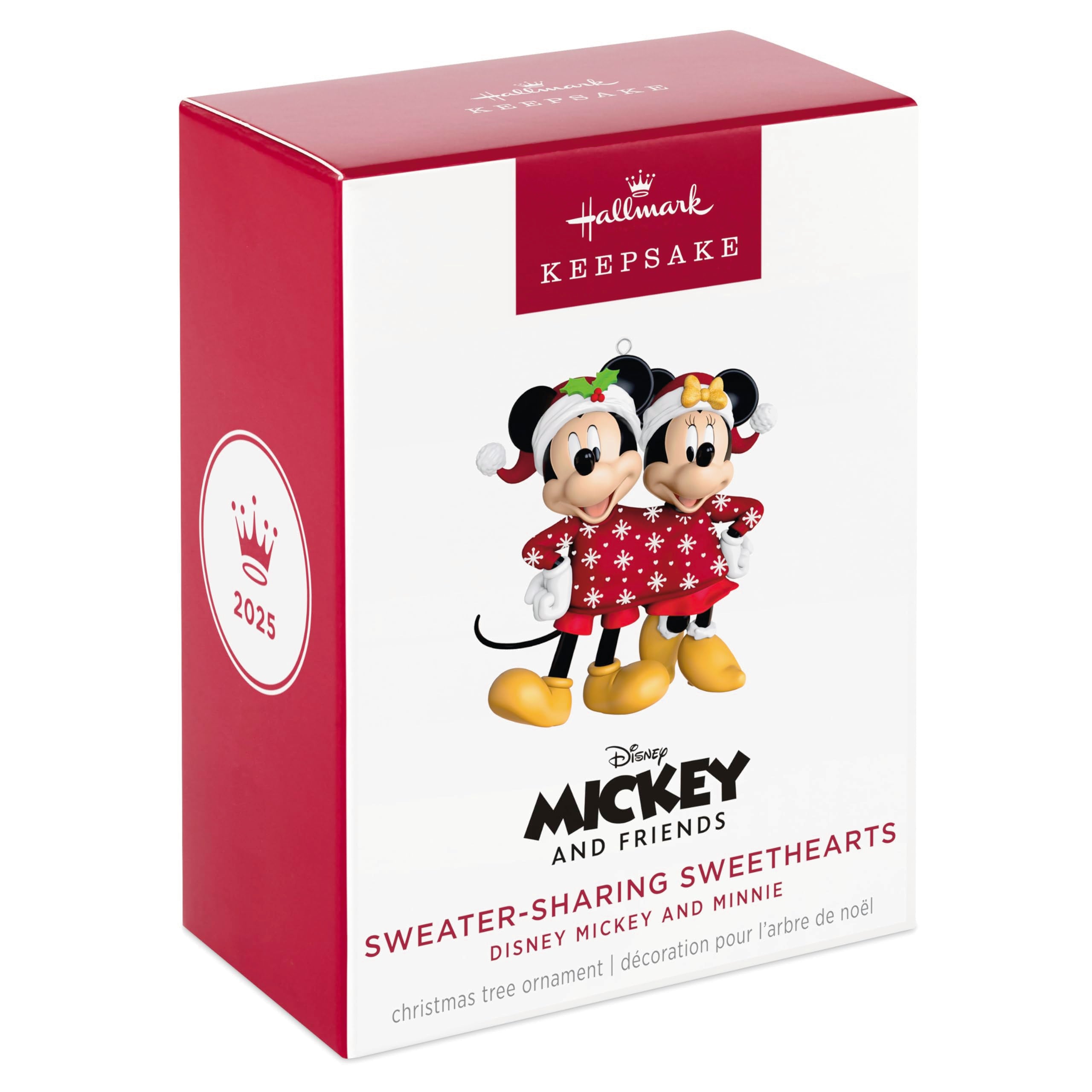 Sweater Sharing Sweethearts, Disney Mickey and Minnie, 2025 Hallmark Keepsake Christmas Ornament