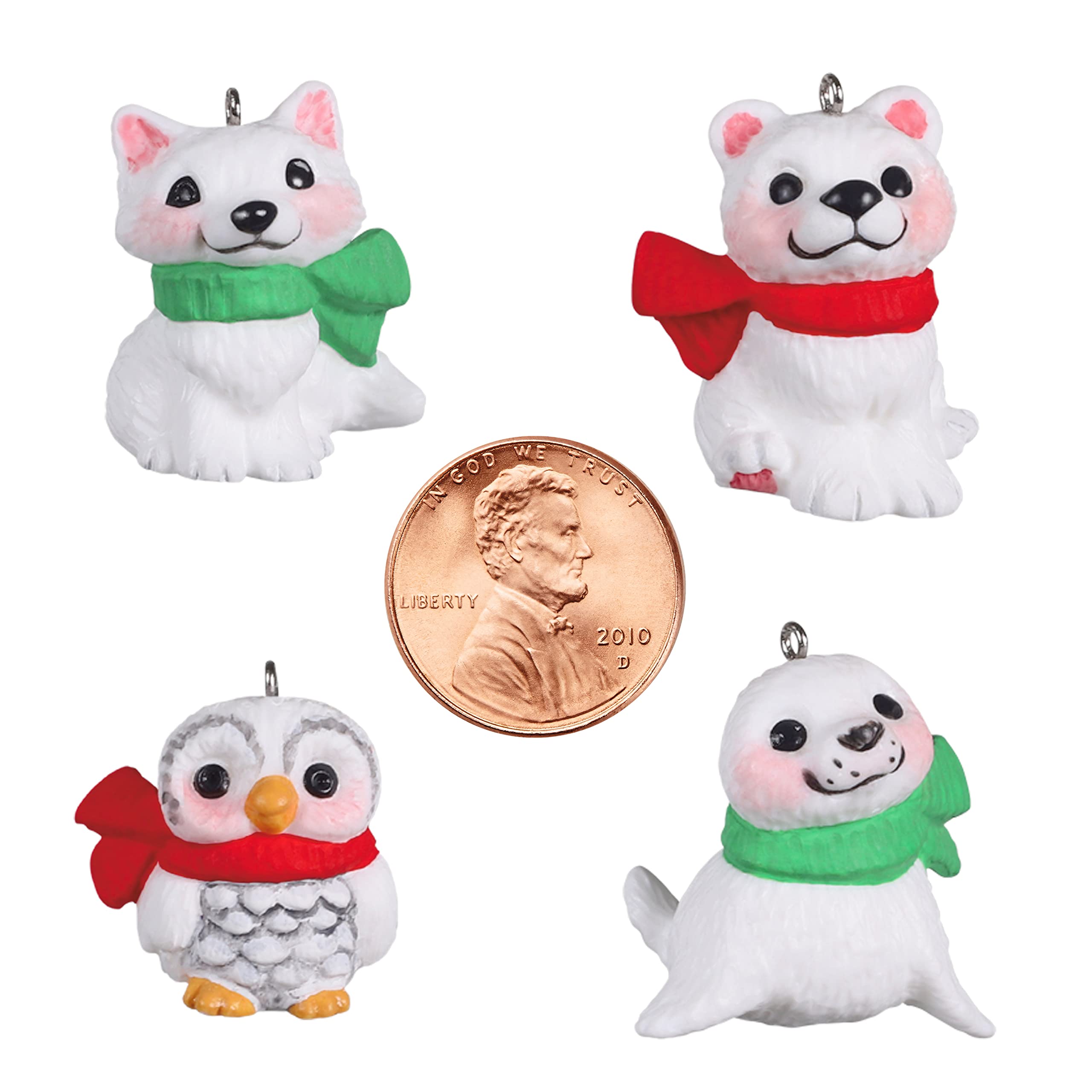 Hallmark Keepsake Miniature Christmas Ornament 2022, Snow Buddies, Mini Set of 4