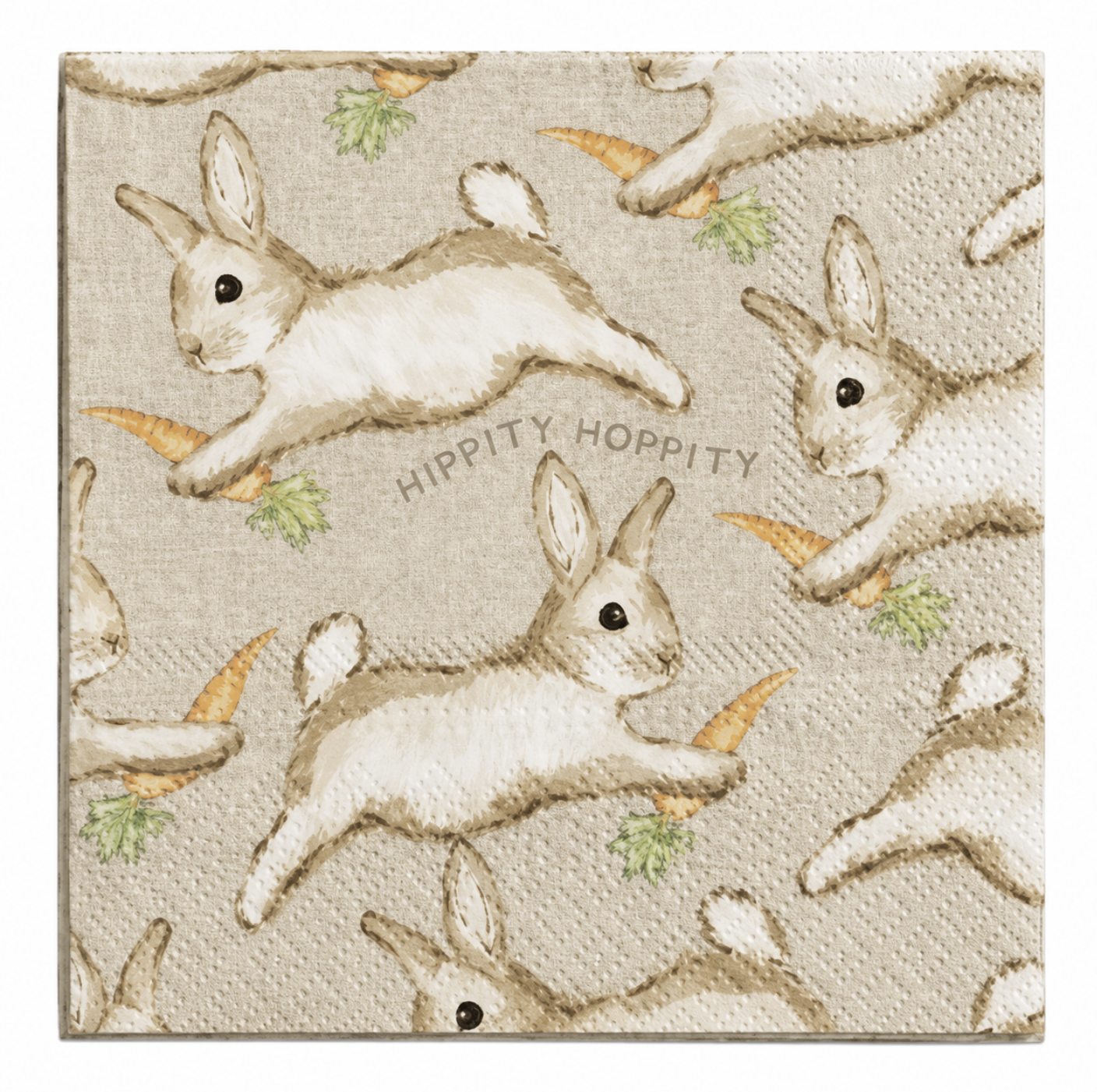 Mudpie Jumping Bunny Paper Napkins  I  Grey