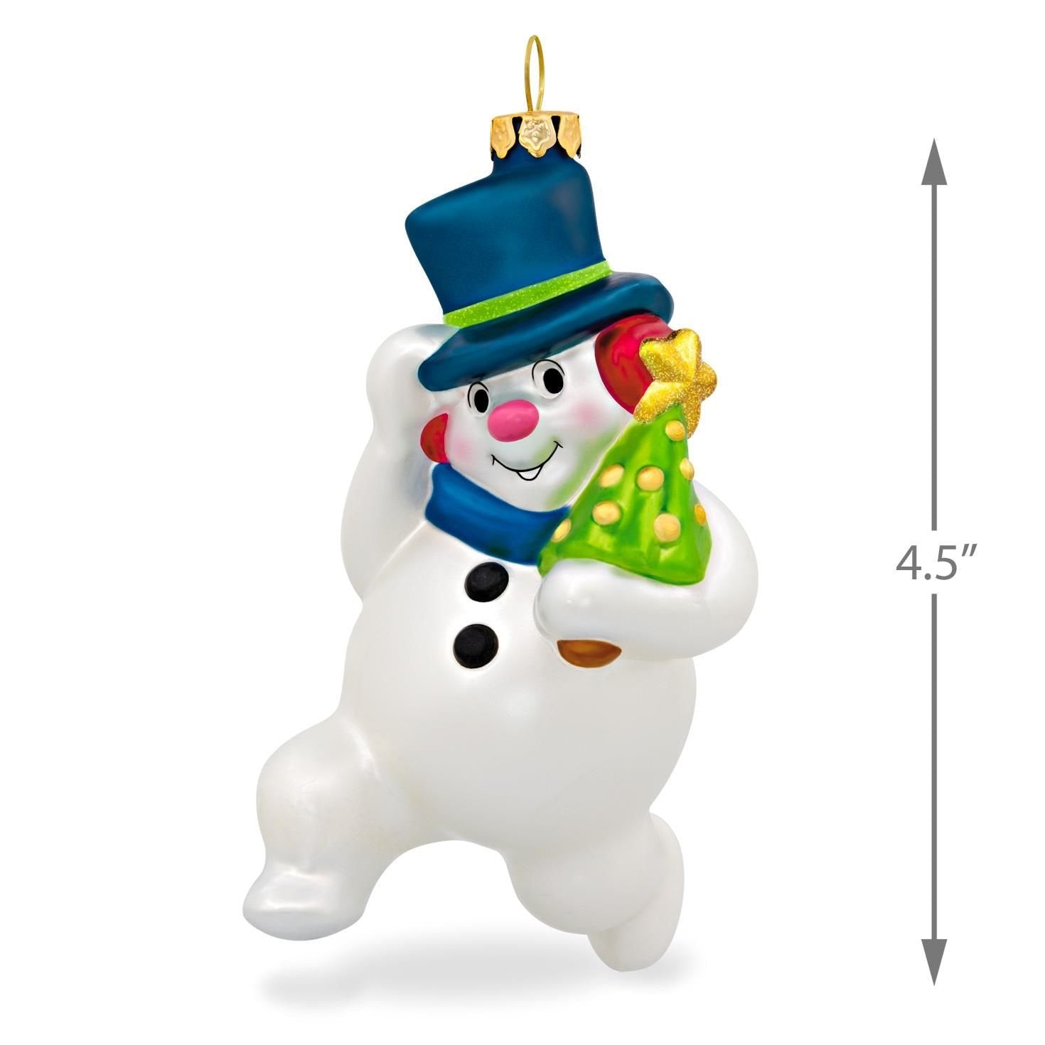 Hallmark Keepsake 2017 Jolly Snowman Premium Blown Glass Christmas Ornament