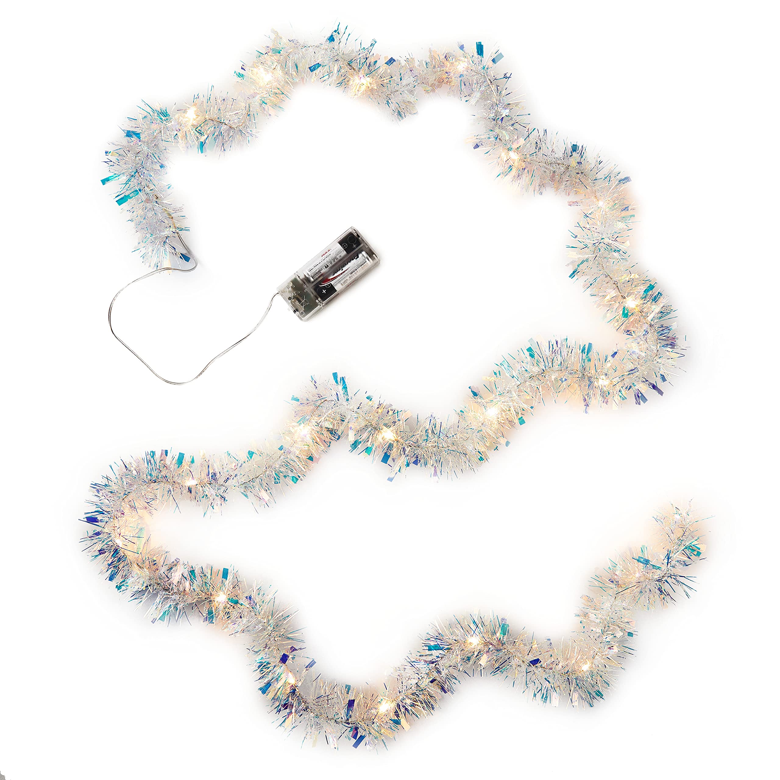 Hallmark Keepsake 2021, Decorative Tinsel 30-Light Christmas String Lights, 9.5'