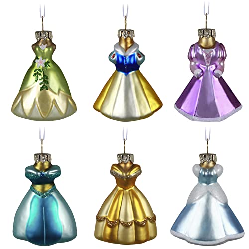 Hallmark Keepsake Christmas Ornament 2022, Disney Princess Fit for a Princess, Glass Set of 6