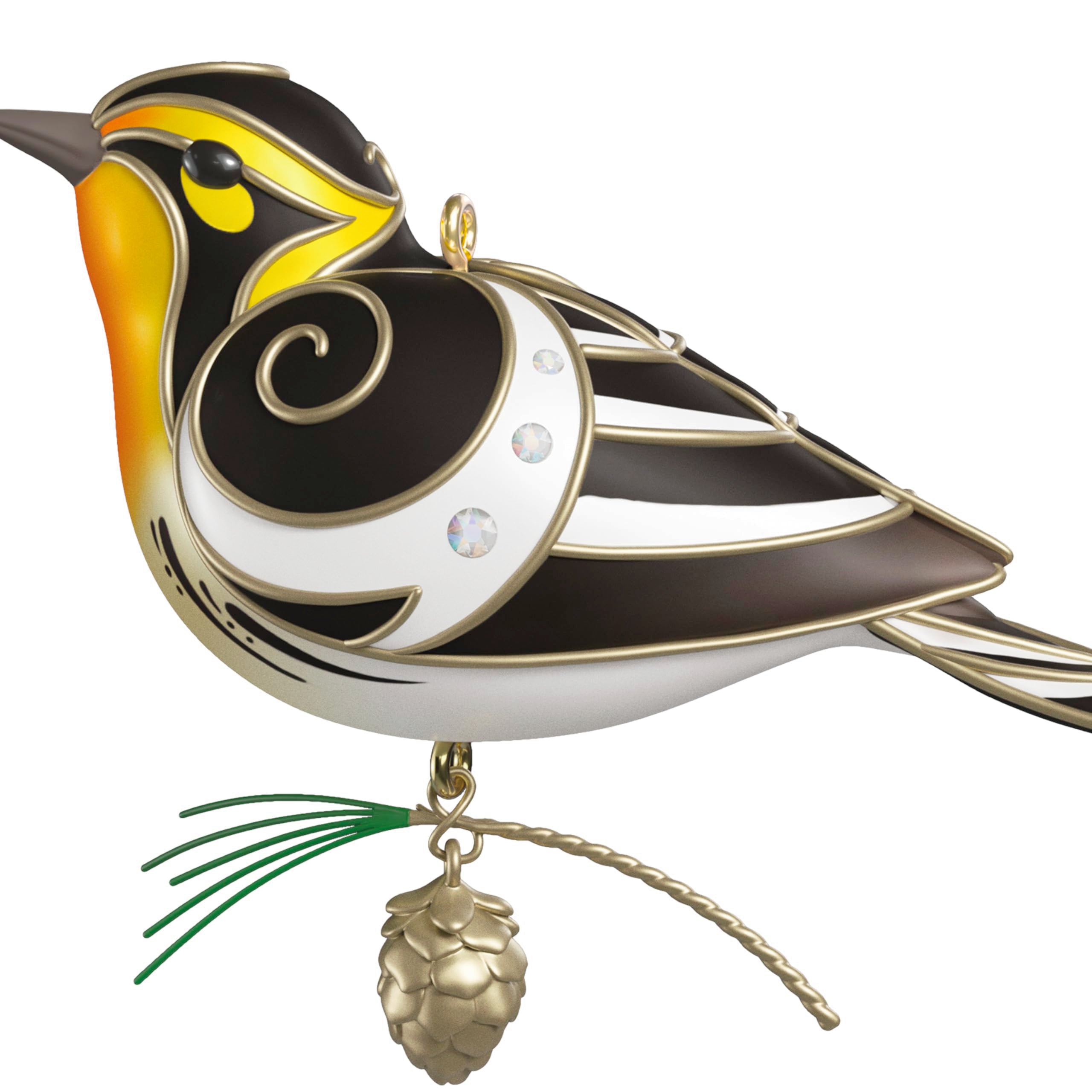 Hallmark Keepsake Christmas Ornament 2025, The Beauty of Birds Blackburnian Warbler, Gifts for Nature Lovers