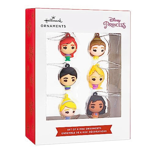 Hallmark Disney Princess Miniature Plastic Christmas Ornaments, Set of 6