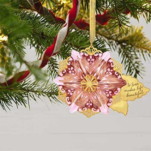 Hallmark Keepsake Christmas Ornament 2019 Gift, Glass and Metal, Beautiful Mom Flower