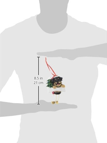 Rottweiler Ornament with Unique "Dangling Legs" Hand Painted and Easily Personalized Christmas Ornament