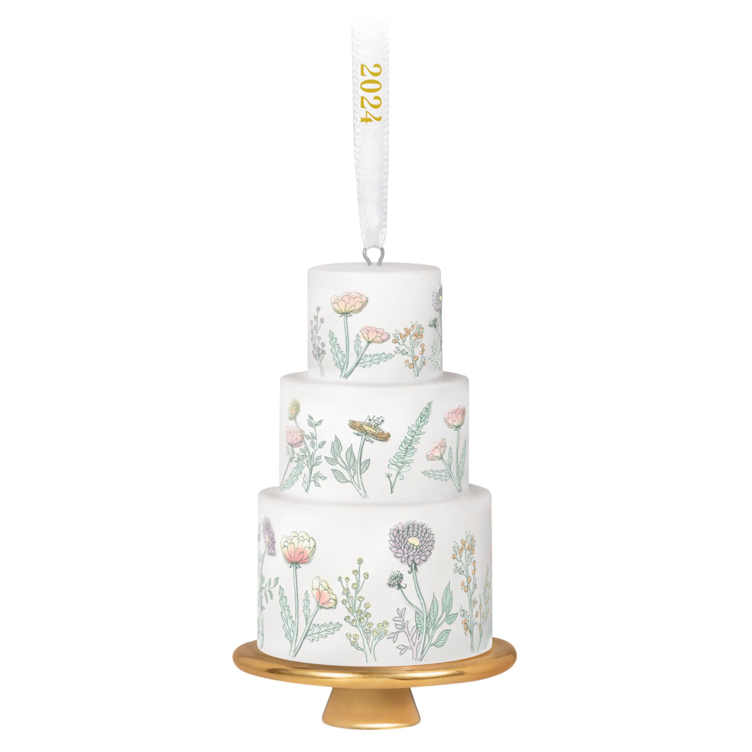 Hallmark Keepsake Christmas Ornament 2024, Tiers of Joy Wedding Cake, Porcelain, Gift for Couple