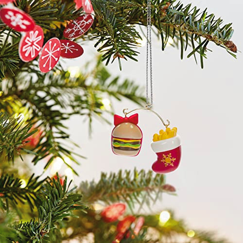 Hallmark Keepsake Miniature Christmas Ornaments 2023, A Perfect Pairing Cheeseburger and French Fries, Mini Set of 2