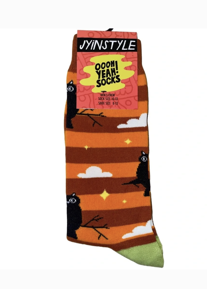 Owl Oooh Yeah! JYinstyle Mens Funny Halloween Novelty Crew Socks