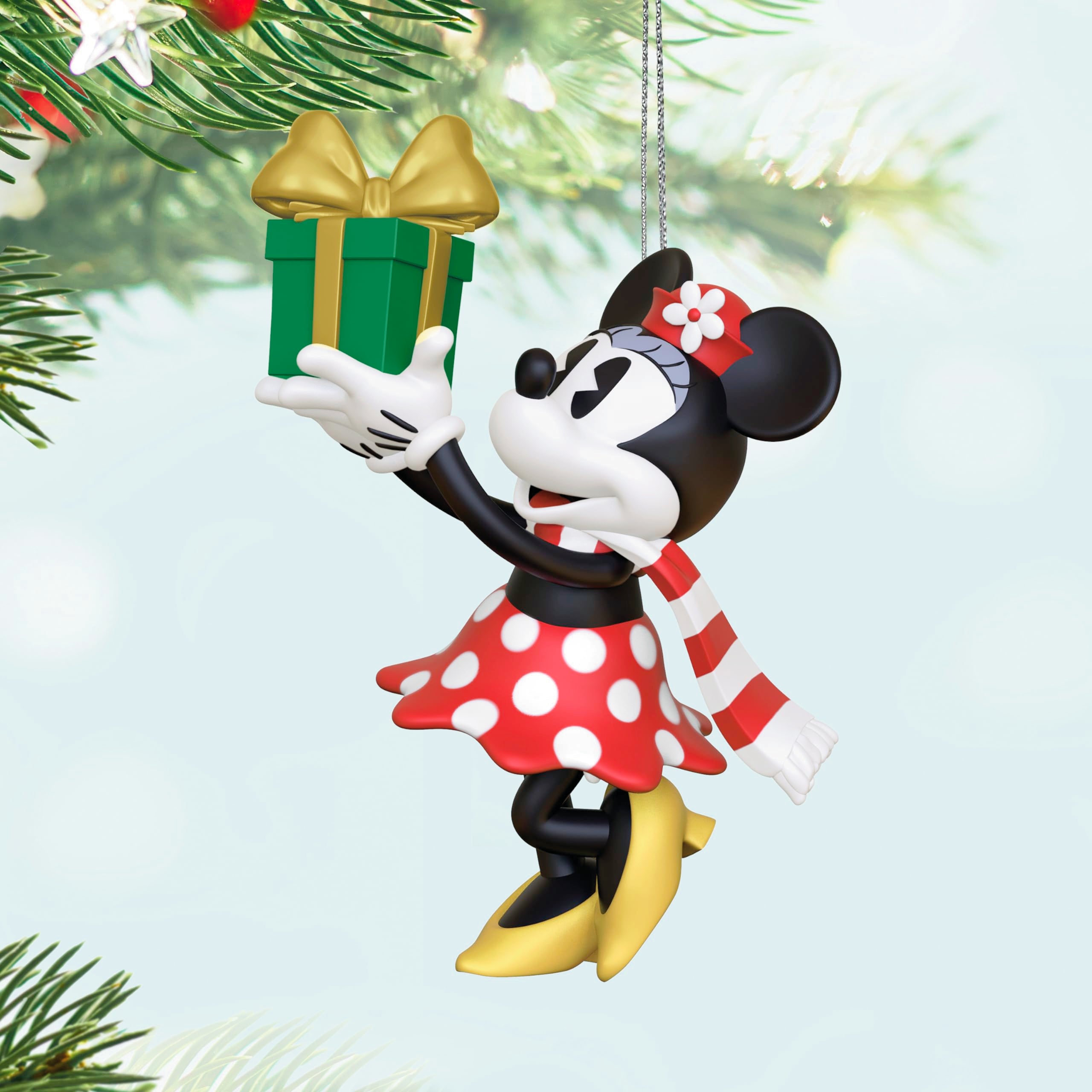 Hallmark Keepsake 1.31" Mini Christmas Ornament, Disney Minnie Mouse Minnie's Special Delivery, Gifts for Disney Fans