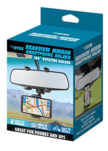 FineLife Products 360°Rotatable and Retractable Car Rearview Mirror Phone Holder Mount, Multifunctional Adjustable Universal Phone Holder, Universal Phone GPS Holder for All Smartphones