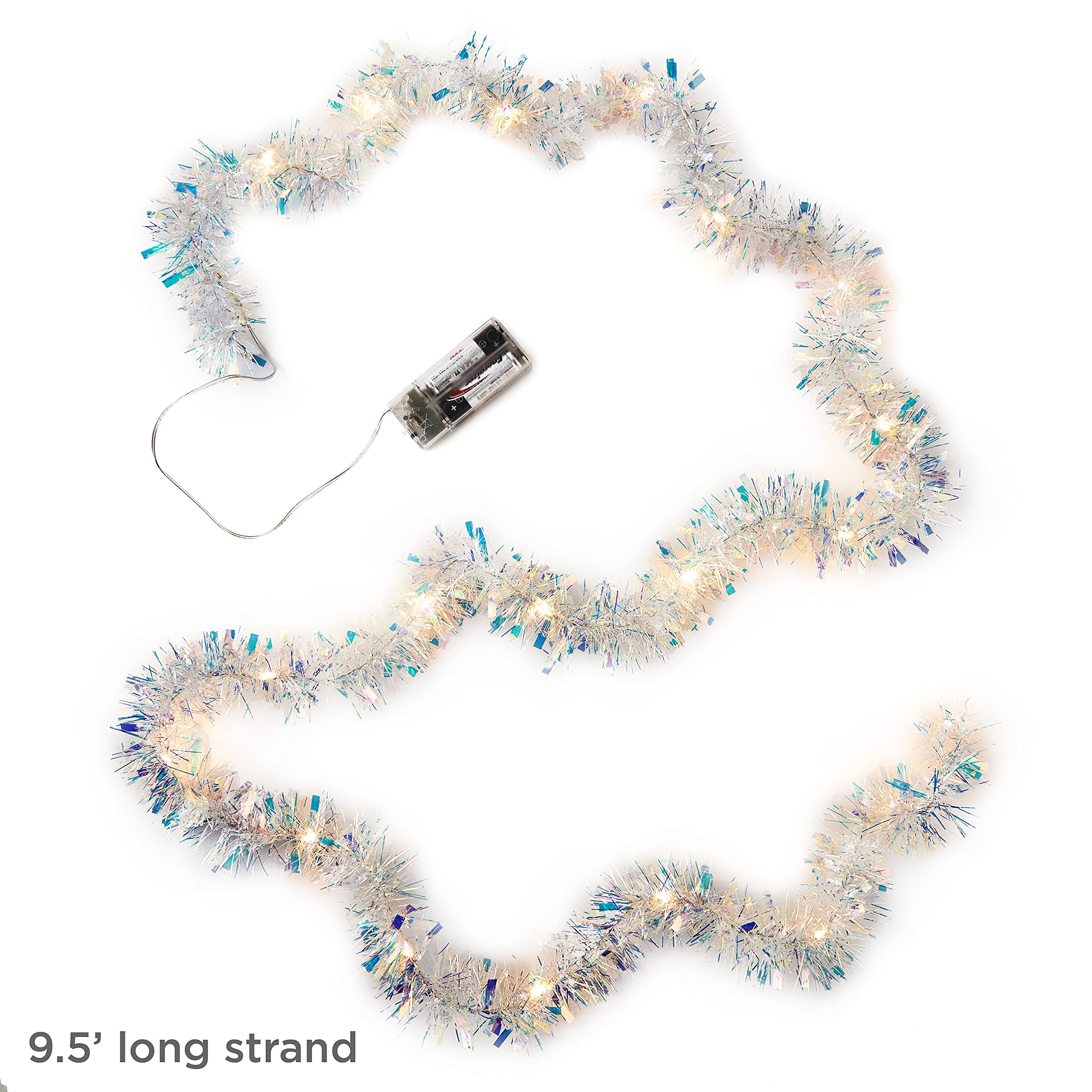 Hallmark Keepsake 2021, Decorative Tinsel 30-Light Christmas String Lights, 9.5'