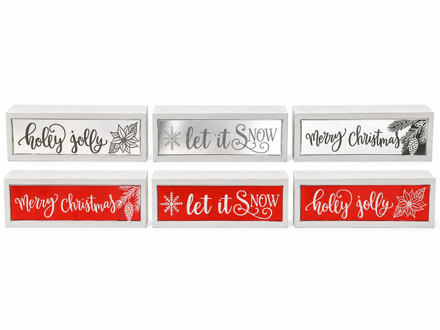 Assorted Christmas Light-Up Shadow Box Shelf Signs
