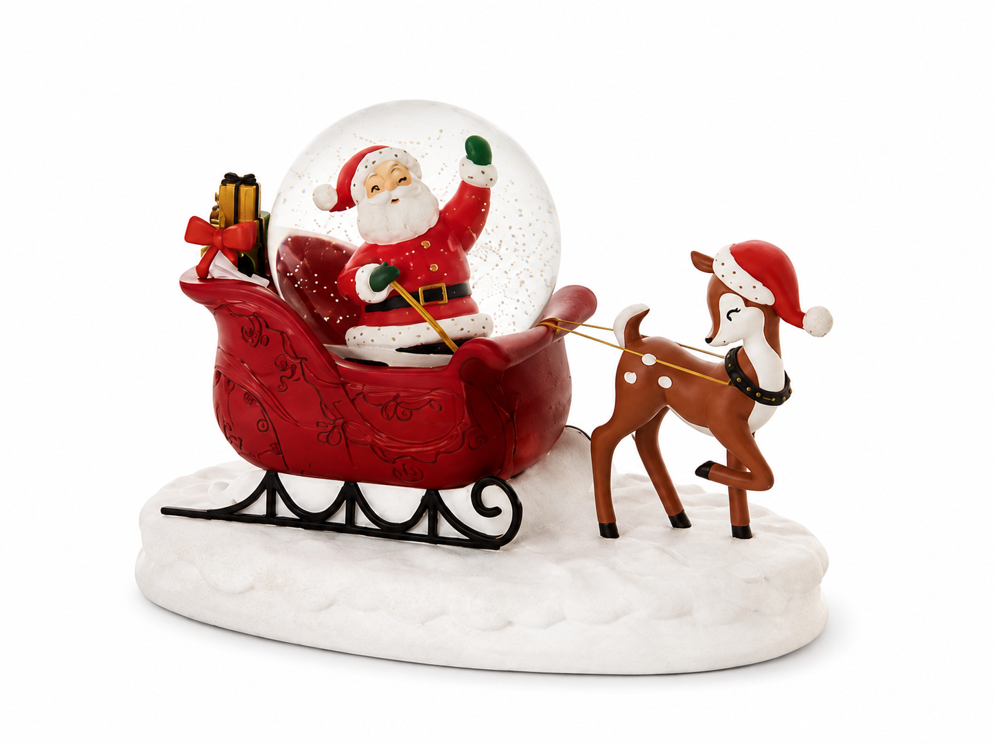 Hallmark Santa's Sleigh Musical Christmas Snow Globe with Sound