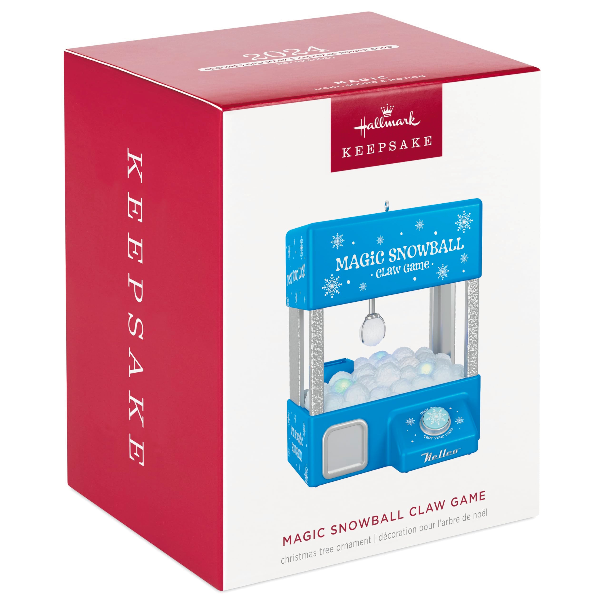 Hallmark Keepsake Christmas Ornament 2024, Magic Snowball Claw Game Musical With Light and Motion, Family Gifts