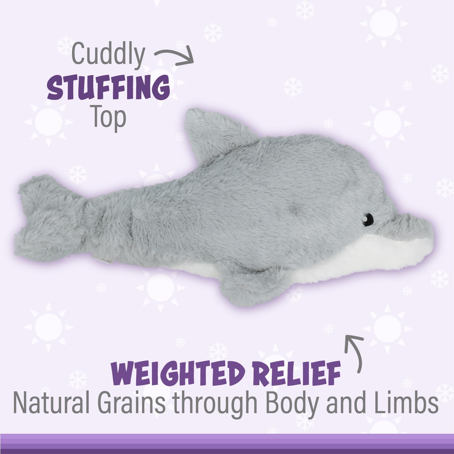 1i4 Group Warm Pals - Dolphin - Cozy Lavender Scented Plush Toys - Stuffed Animal - Coolable Bedtime Comfort Plushie