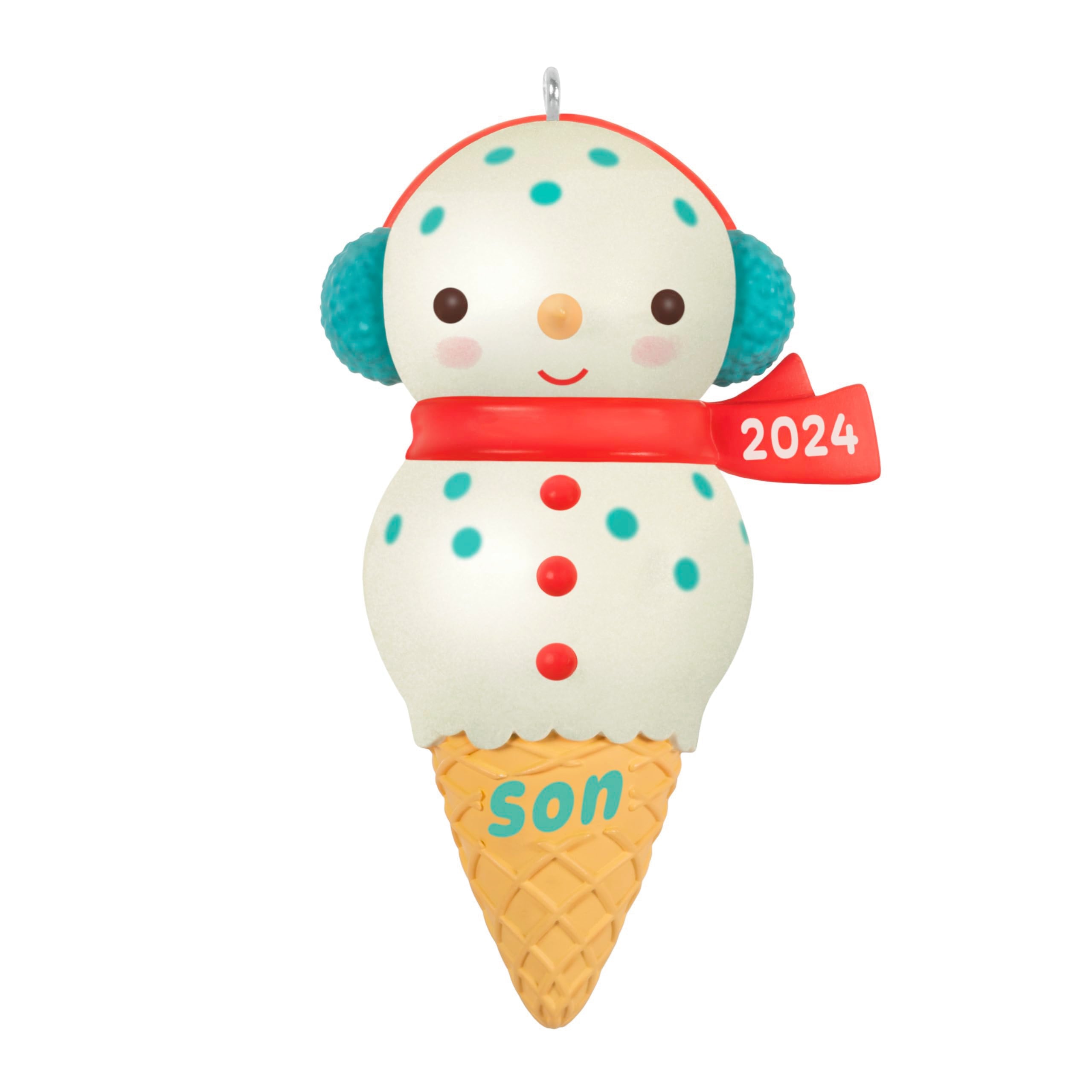 Hallmark Keepsake Christmas Ornament 2024, Son Snowman Ice Cream Cone 2024, Family Gifts
