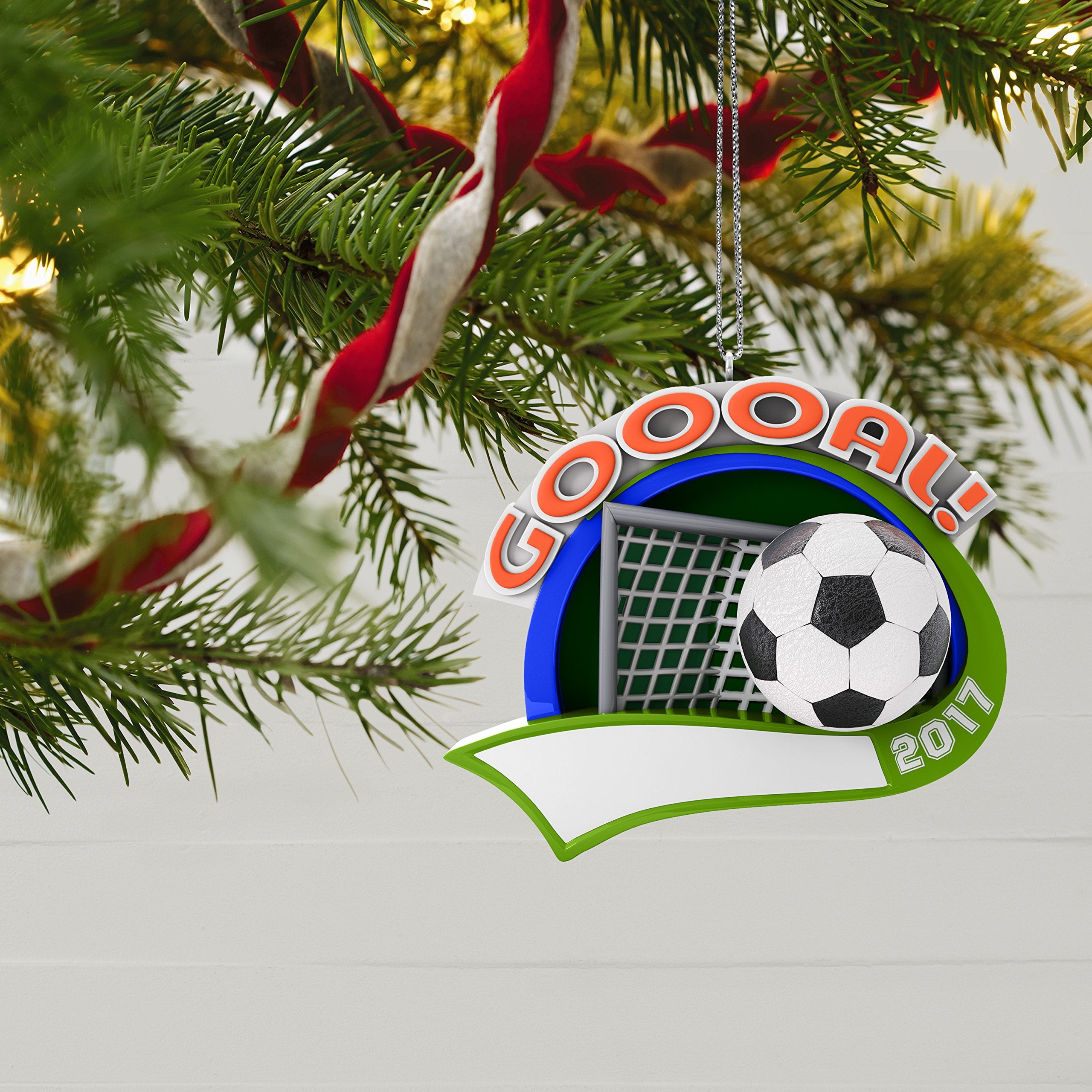 Hallmark Keepsake 2017 Soccer Star Personalization Dated Christmas Ornament