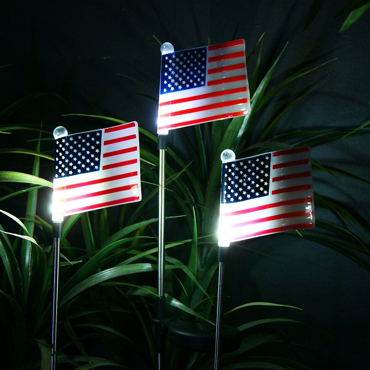 US FLAG SOLAR LED STAKE