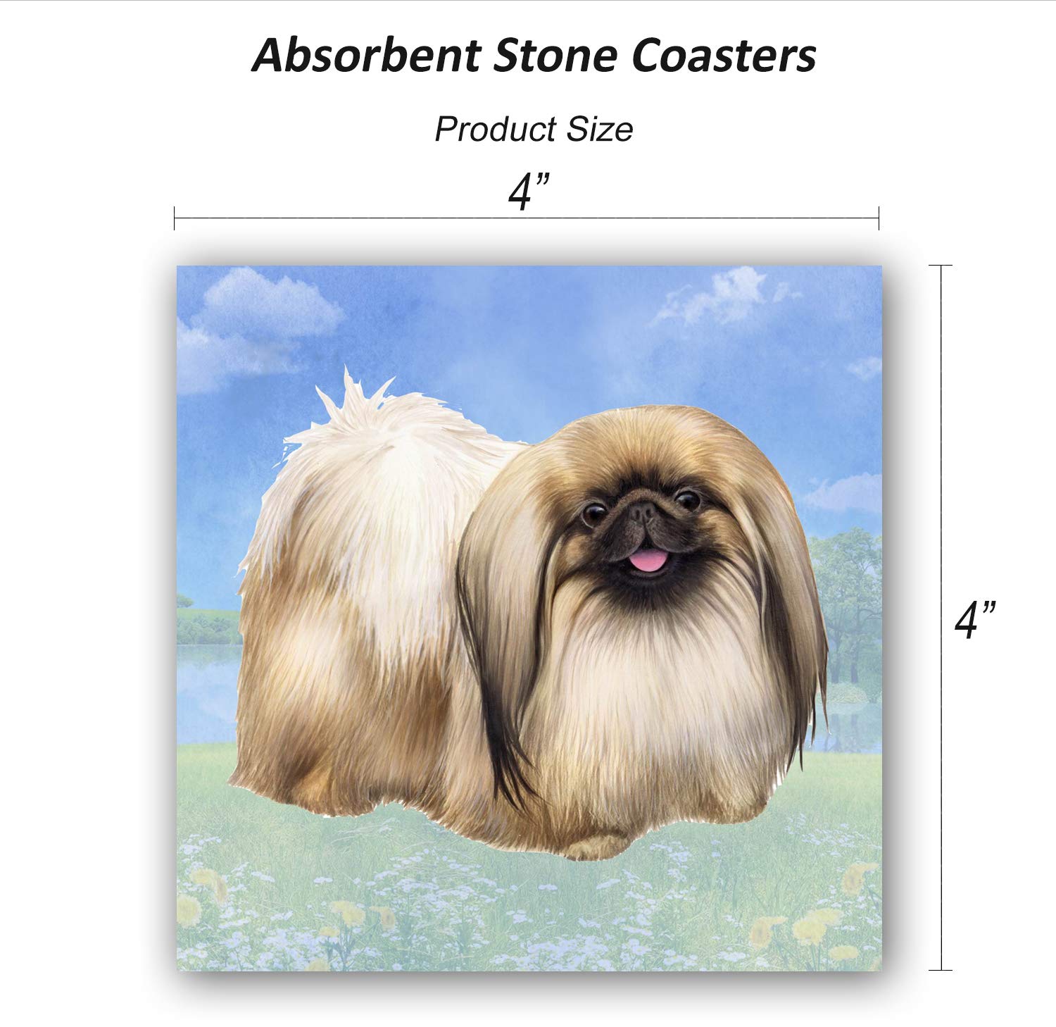 Pekingese Tabletop Drink Coaster (2)