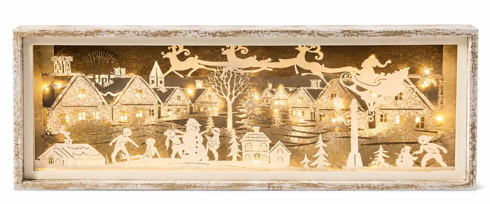 Grasslands Road Light Up Winter Wonderland Plaque 3D Lighted Scene