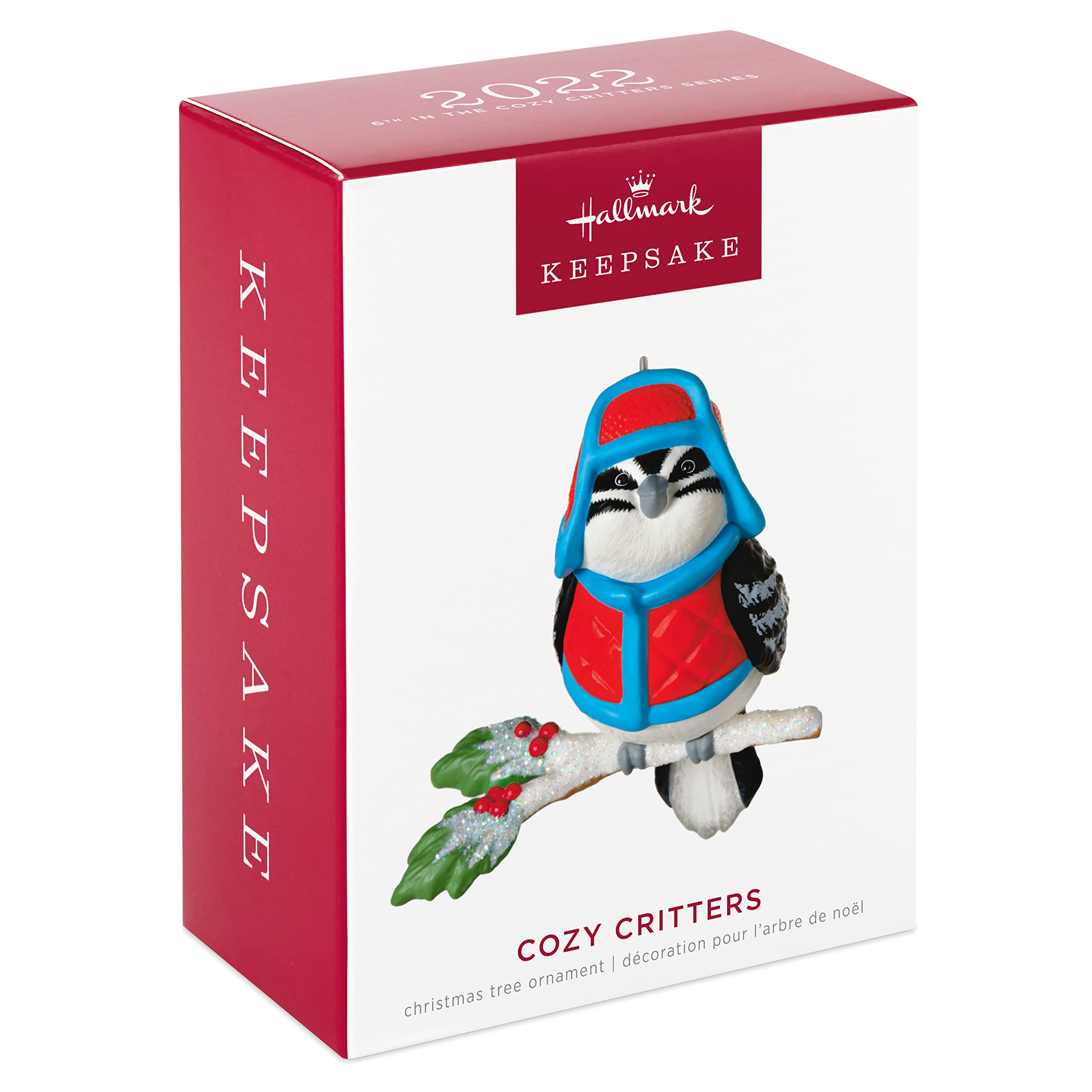 Hallmark Keepsake Plastic Christmas Ornament 2022, Cozy Critters Woodpecker Bird Ornament