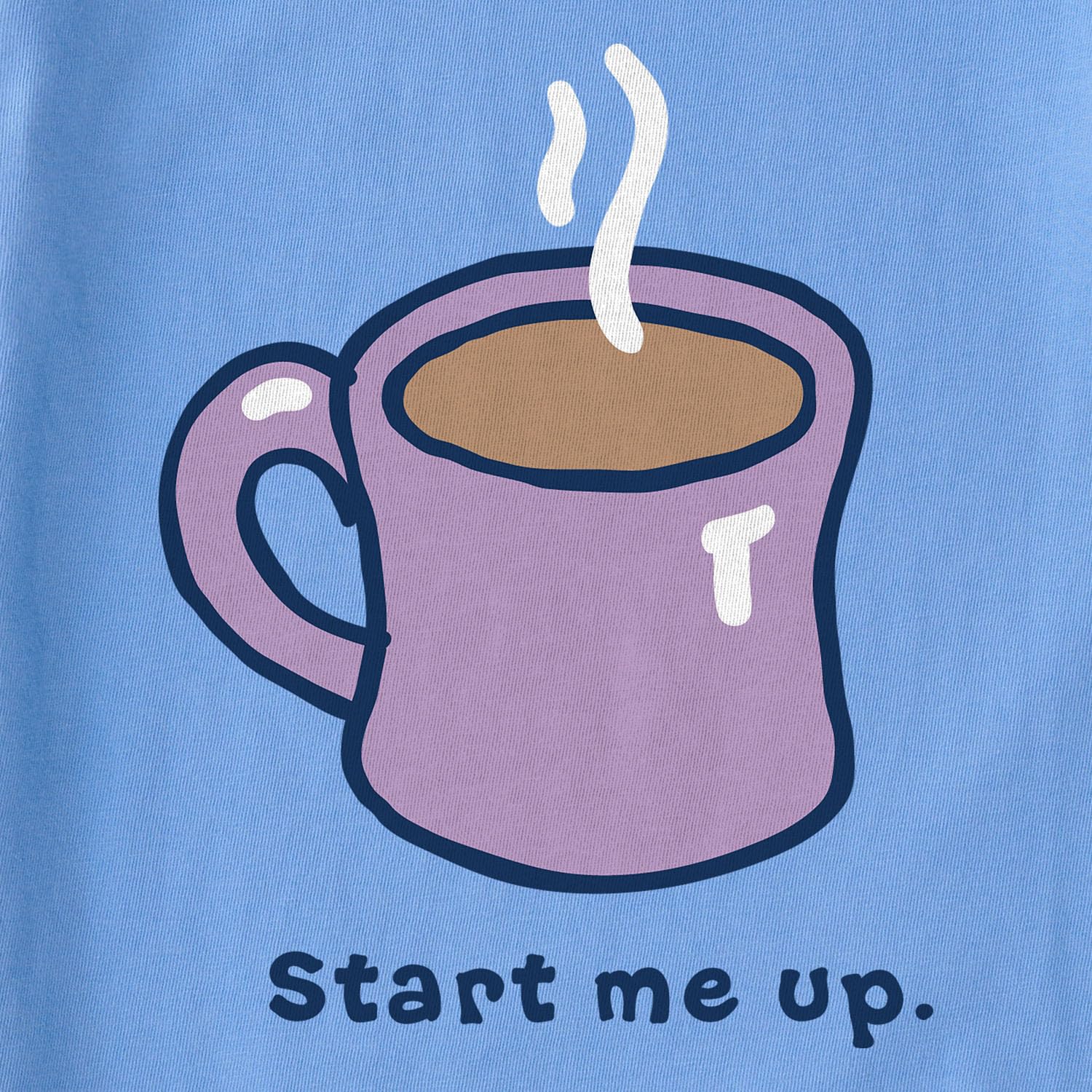 SM Life is Good Women's "Start Me Up" Coffee Mug Graphic Crusher V-Neck T-Shirt