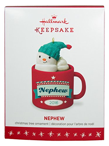 Hallmark Keepsake Ornament Nephew Hot Cocoa Mug and Marshmallow Snowman 2016
