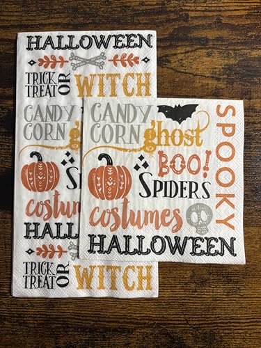 Halloween Words IHR Boston International Cocktail Napkin
