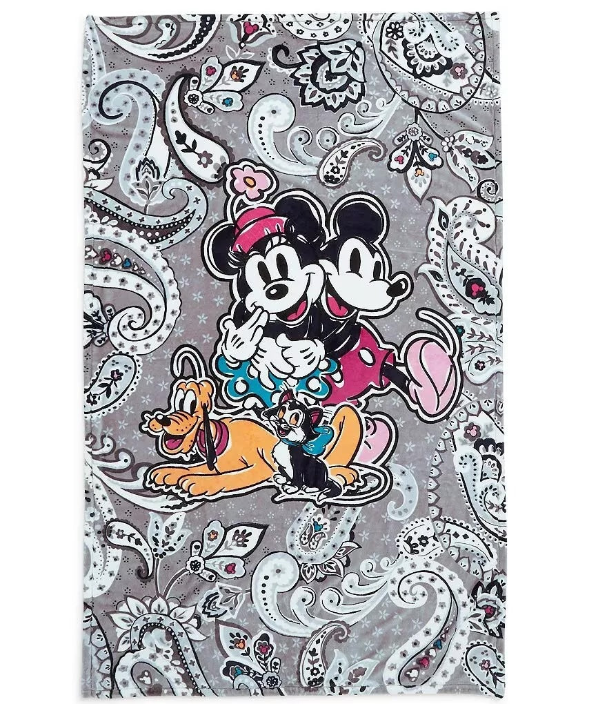 Disney Collection Mickey Mouse Piccadilly Paisley Plush Throw Blanket