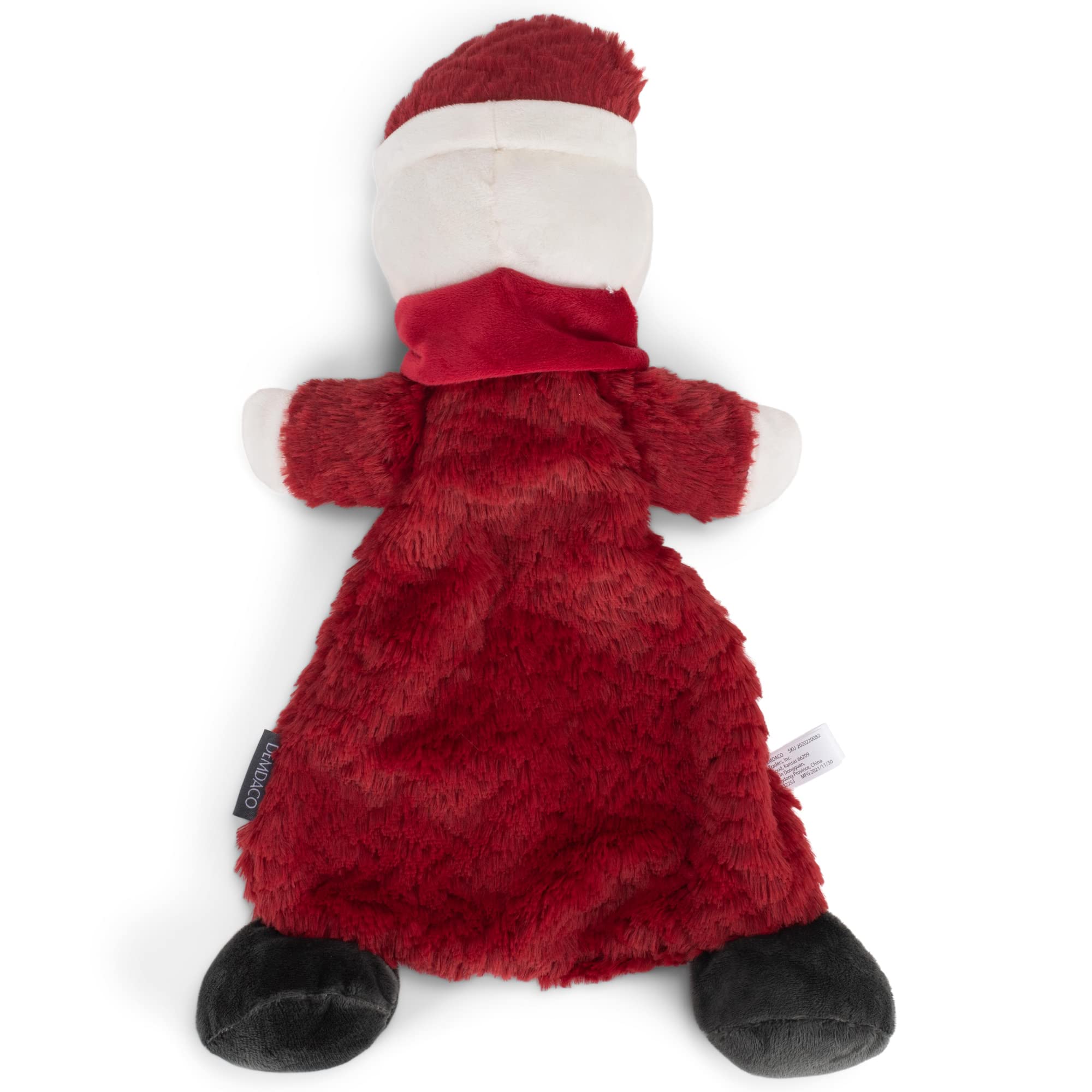 Festive Red Santa Cozy Children's Plush Christmas Rattle Blankie